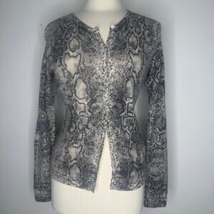 VINTAGE | MARSHALL FIELDS Snake Print Cashmere Cardigan Sweater